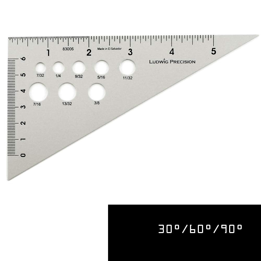 Triángulo de Precisión Alumicolor Ludwig 30-60-90 Blanco 15.24 cm
