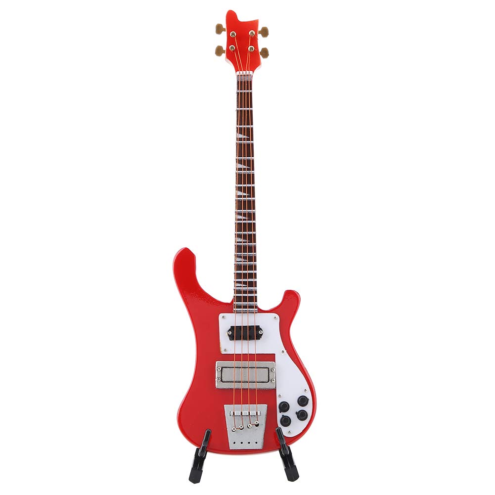 Guitarra Eléctrica Miniatura Réplica de Bajo Eléctrico en Miniatura para Amantes de la Guitarra Colección de Decoración de Instrumentos Musicales - Modelo de para Coleccionistas y