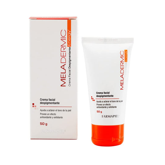 MELADERMIC Energy Crema Facial Despigmentante con Vitamina C | Unifica el Tono de la Piel y Previene Manchas y Pecas | Hidratación Profunda | Crema Antimanchas de Día y Noche | 50 gr