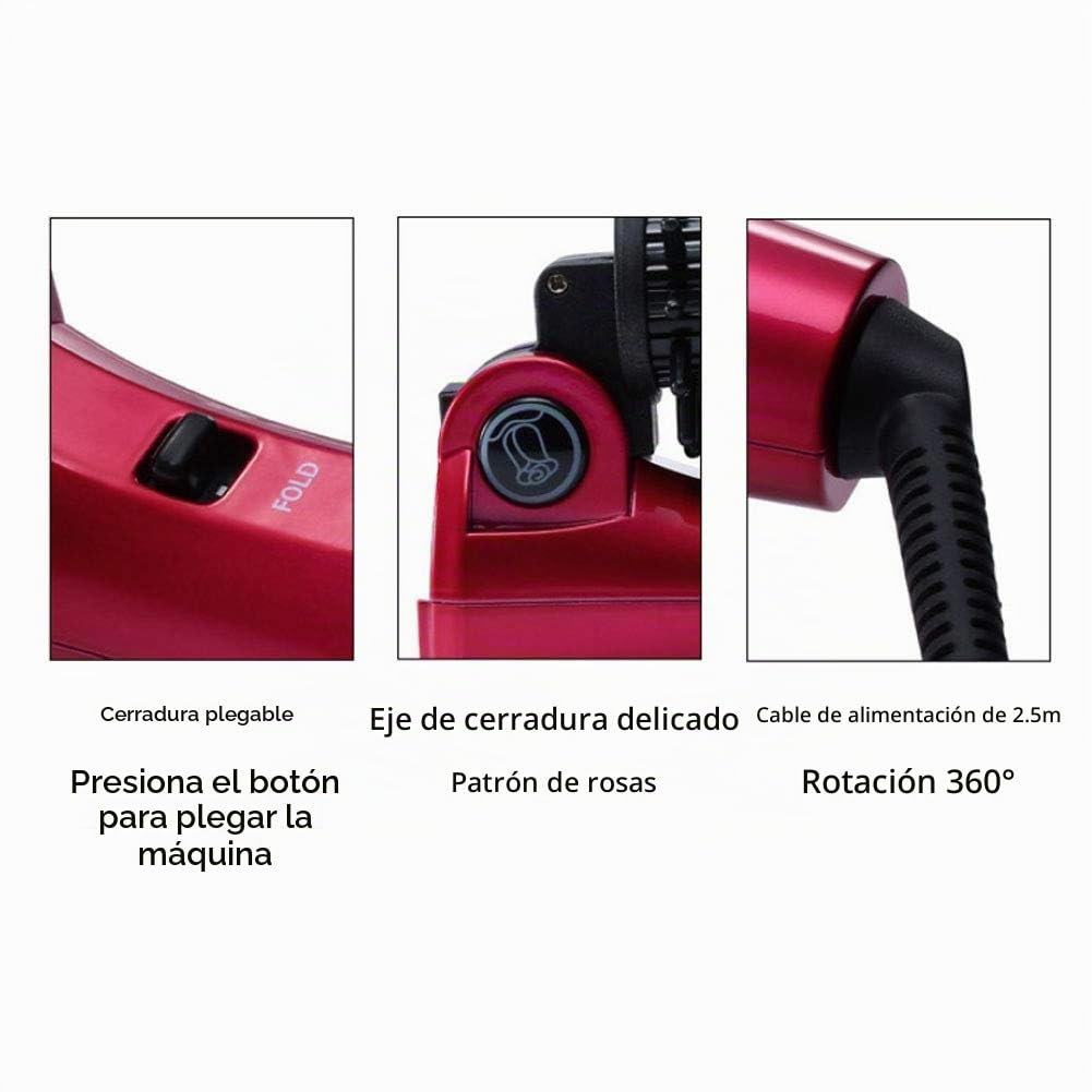 Cepillo Secador Rizador de Pelo iónico Turmalina Cerámica Doble Voltaje con Bolsa de Viaje Profesional