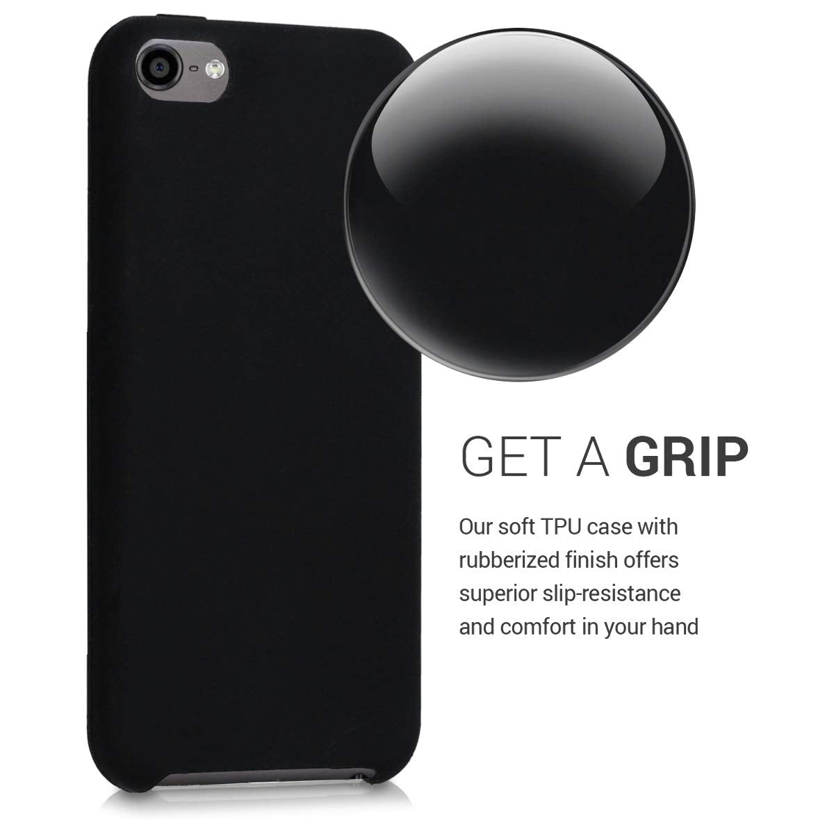 kwmobile Carcasa Compatible con Apple iPod Touch 6G / 7G (6a y 7a generación) - Funda Protectora de Silicona - Case Trasero en Negro