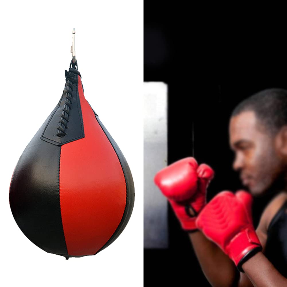 Saco De Boxeo Speedball Portátil De Cuero Sintético Negro para Gimnasio En Casa