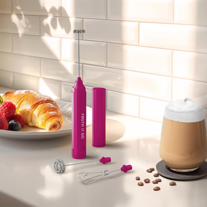 Espumador de Leche Portátil Zulay Kitchen Fruta de Dragón Potente y Compacto para Capuchinos