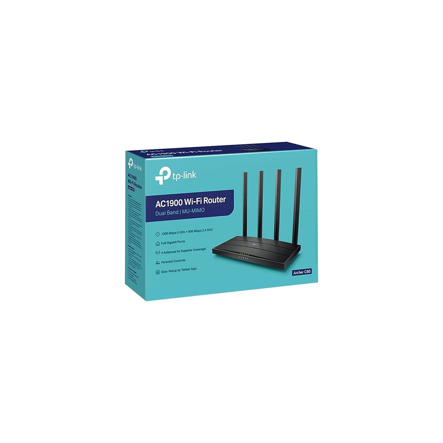 TP-Link Router Inalámbrico Doble banda Gigabit AC1900,3 × 3 MIMO,IPTV, Archer C80