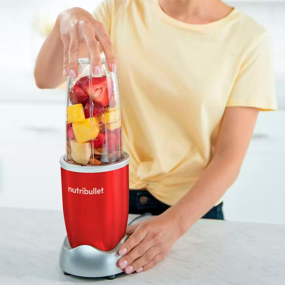 Nutribullet Licuadora Electrica, Picadora Pro 900 Watts 32Oz Mod. RNB9-0401 RENOVADA (Rojo)
