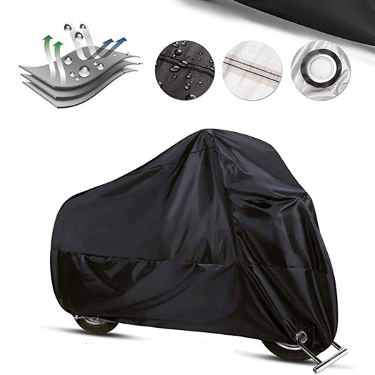Carphone Warehouse - Cubierta de Motocicleta Scooter a Prueba de Agua - Protección Exterior contra Polvo Solar con Orificio de Bloqueo All Season Black XL