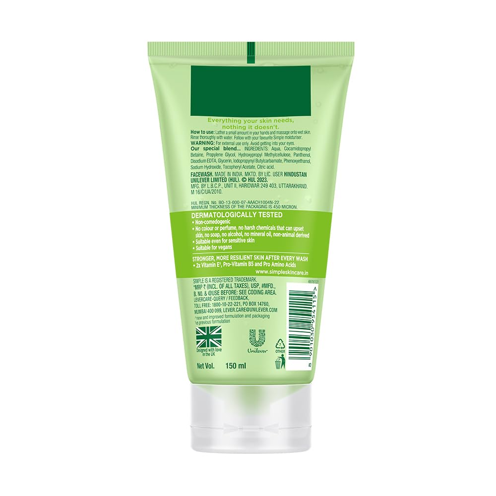 Simple Kind To Skin Refreshing Facial Wash Gel 150 Ml by Globalbeauty by Global Beauty