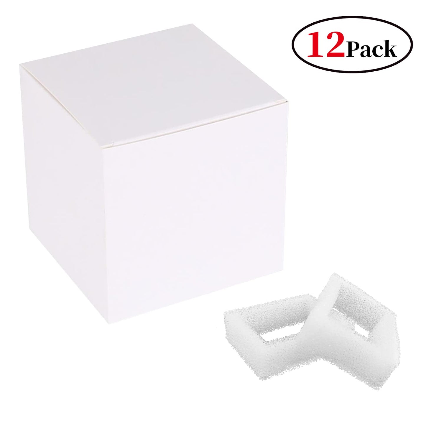 Filtro de espuma de esponja de repuesto para fuente de cerámica para mascotas y fuente de agua redonda de acero inoxidable de 2 l/64 onzas, prefiltro Katlikatqi compatible con bomba de agua DR-DC-160 (paquete de 12)
