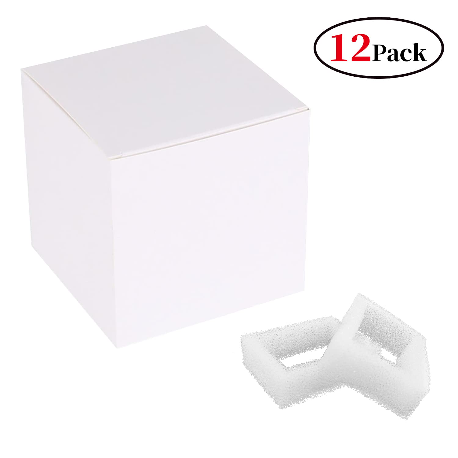 Filtro de espuma de esponja de repuesto para fuente de cerámica para mascotas y fuente de agua redonda de acero inoxidable de 2 l/64 onzas, prefiltro Katlikatqi compatible con bomba de agua DR-DC-160 (paquete de 12)