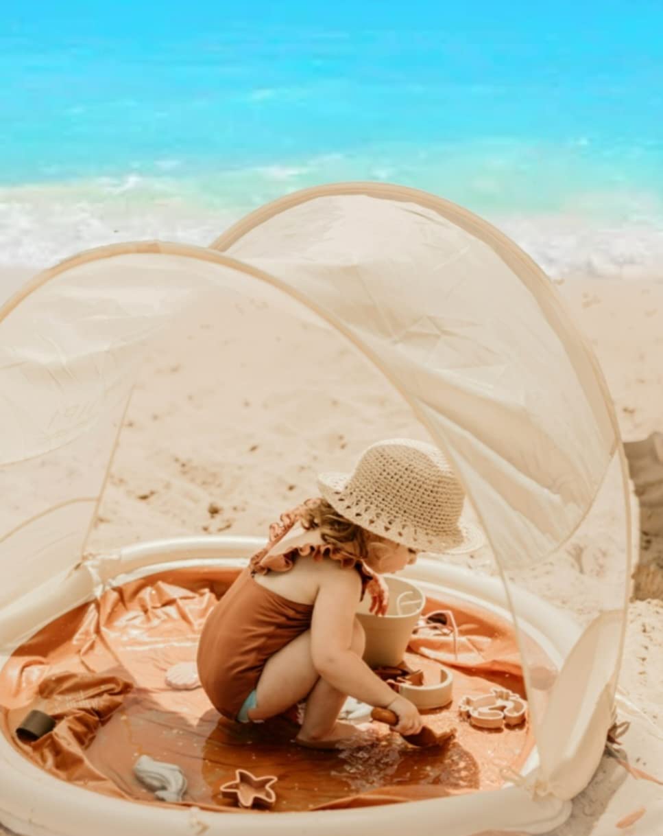 Piscina de Playa Tiipi Azul con Sombra para Niños y Bebés