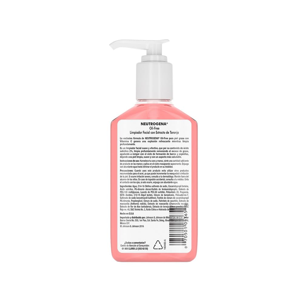 Gel Limpiador Facial Neutrogena Oil free Toronja Ácido Salicílico 177 ml