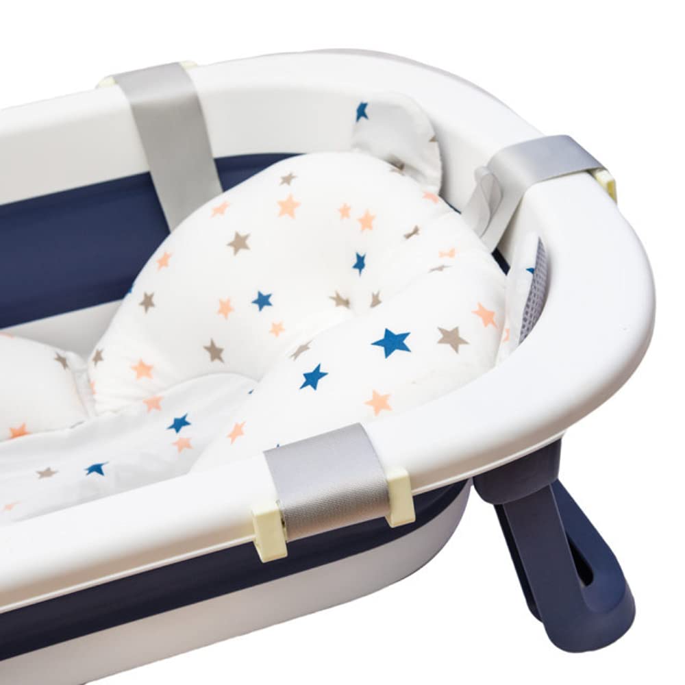 Bañera Plegable PAPU BABY Azul con Cojín para Bebés y Niños Pequeños