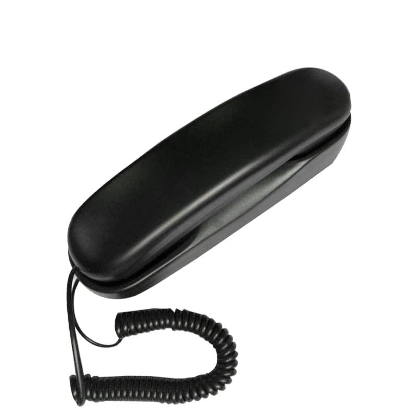 TelPal Trimline - Teléfono fijo con cable negro, teléfono fijo delgado para personas mayores, montaje en sobremesa/pared, teléfono para el hogar
