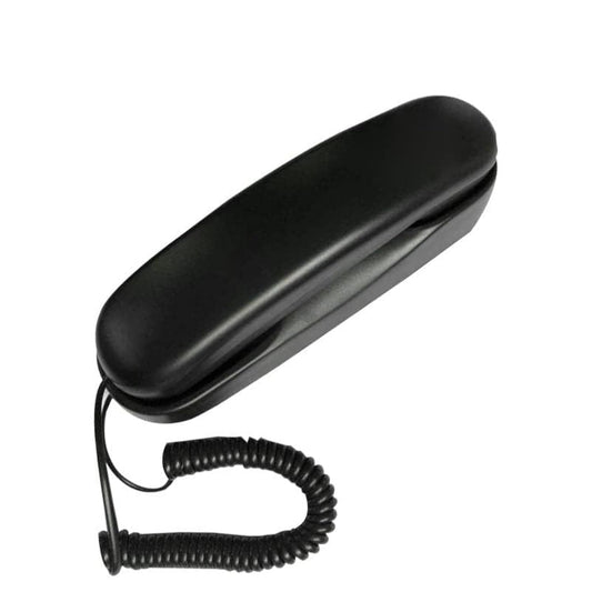TelPal Trimline - Teléfono fijo con cable negro, teléfono fijo delgado para personas mayores, montaje en sobremesa/pared, teléfono para el hogar