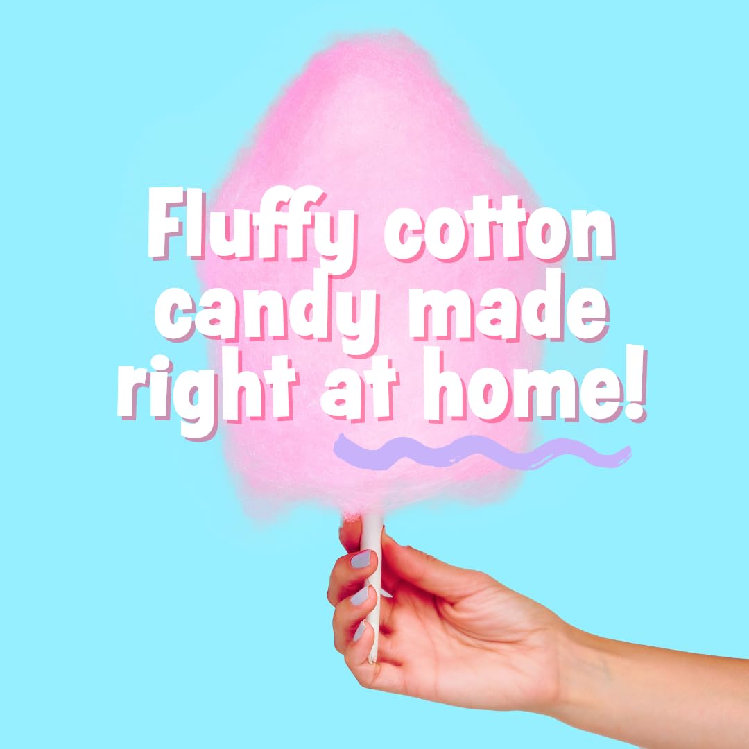 Cotton Candy Express Paquete variado de azúcar de hilo dental con tarros de plástico de 3 a 11 onzas de cereza, frambuesa azul y azúcar de uva más 50 conos de algodón de papel