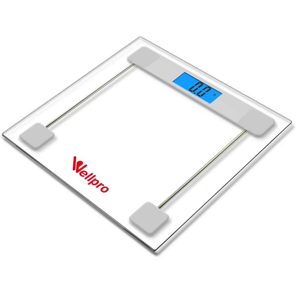 Wellpro Báscula Wellpro Vidrio Transparente Digital – Cremas y Más