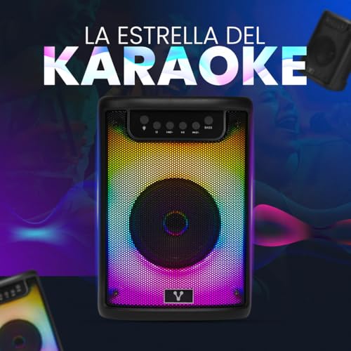 Bocina Karaoke Vorago KSP-205 Bluetooth 5.3 Luces RGB para Fiestas