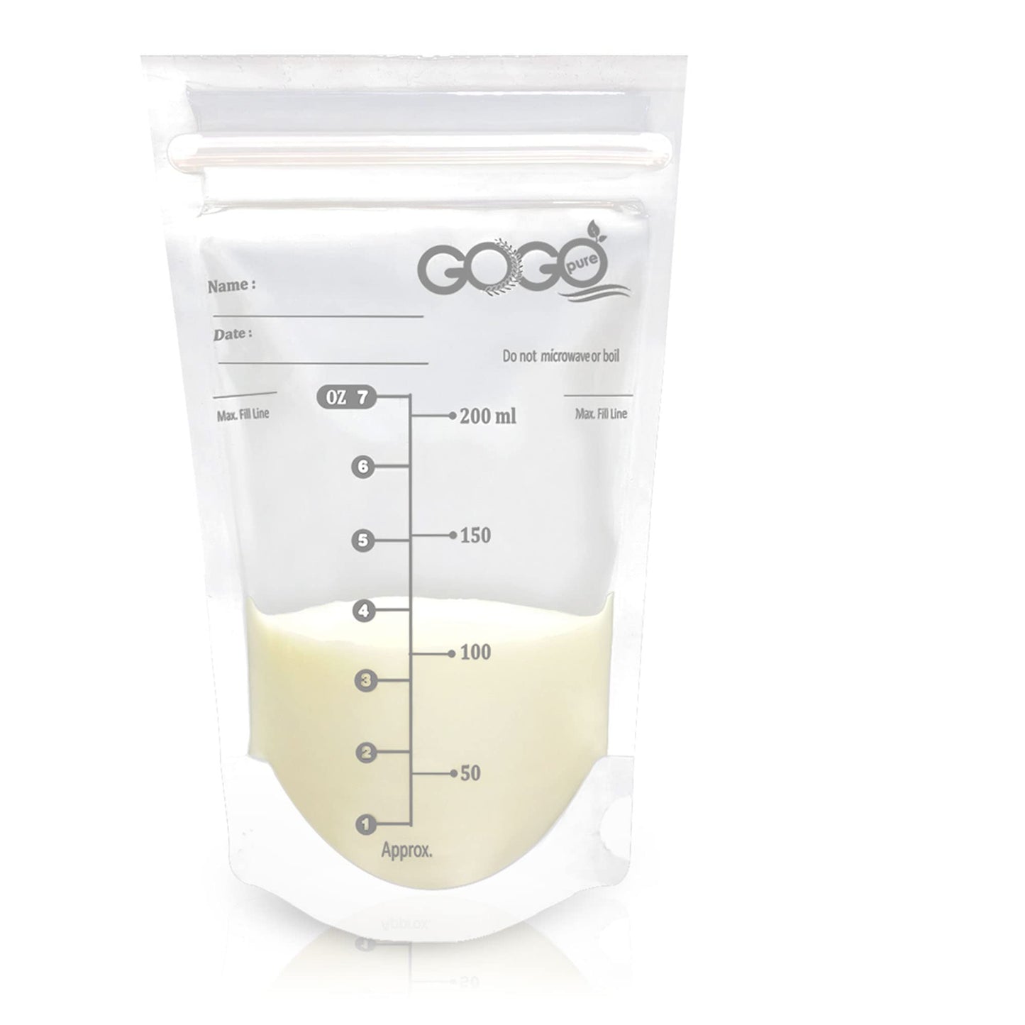 Bolsas de Almacenamiento de Leche Materna Preesterilizadas Gamma Ray sin BPA a Prueba de Fugas de 7 Onzas Paquete de 4 Unidades