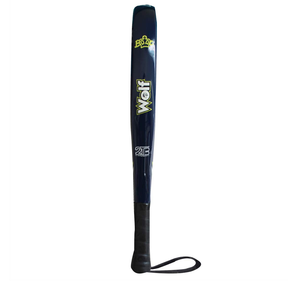 Black Crown - Raqueta de Padel Wolf - Forma Redonda - Balance Medio - Pala con Marco 38 mm 50% Fibra de Carbon 50% Fibra de Vidrio
