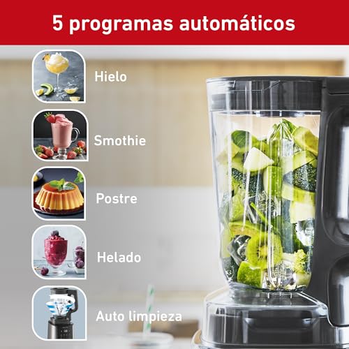 Licuadora T-fal Infinymix Negra con 5 Programas Automáticos y Cuchillas de Titanio
