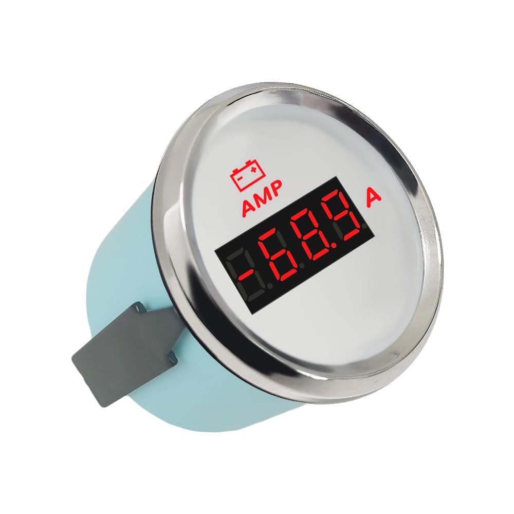 Amperímetro ELING Retroiluminación Roja Sensor Corriente 80A 52mm