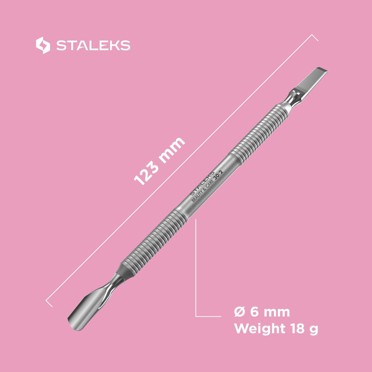 STALEKS PRO Empujador de cutículas Classic 30 Type 2, herramienta de manicura PBC-30/2
