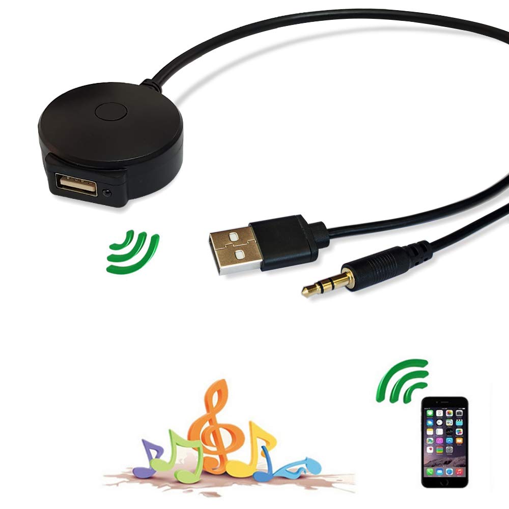 Adaptador Bluetooth Bojer Negro Compatible con Mini Cooper BMW y Teléfonos Apple Android Music AUX 3.5 Cable Inalámbrico