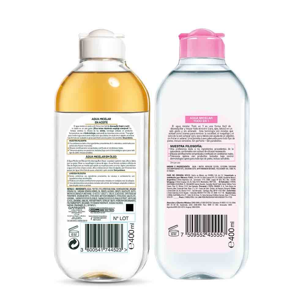 Garnier Skin Active Kit Micelar Todo en 1 y Bifásica 400ml, 869 grams, 800 mililitro