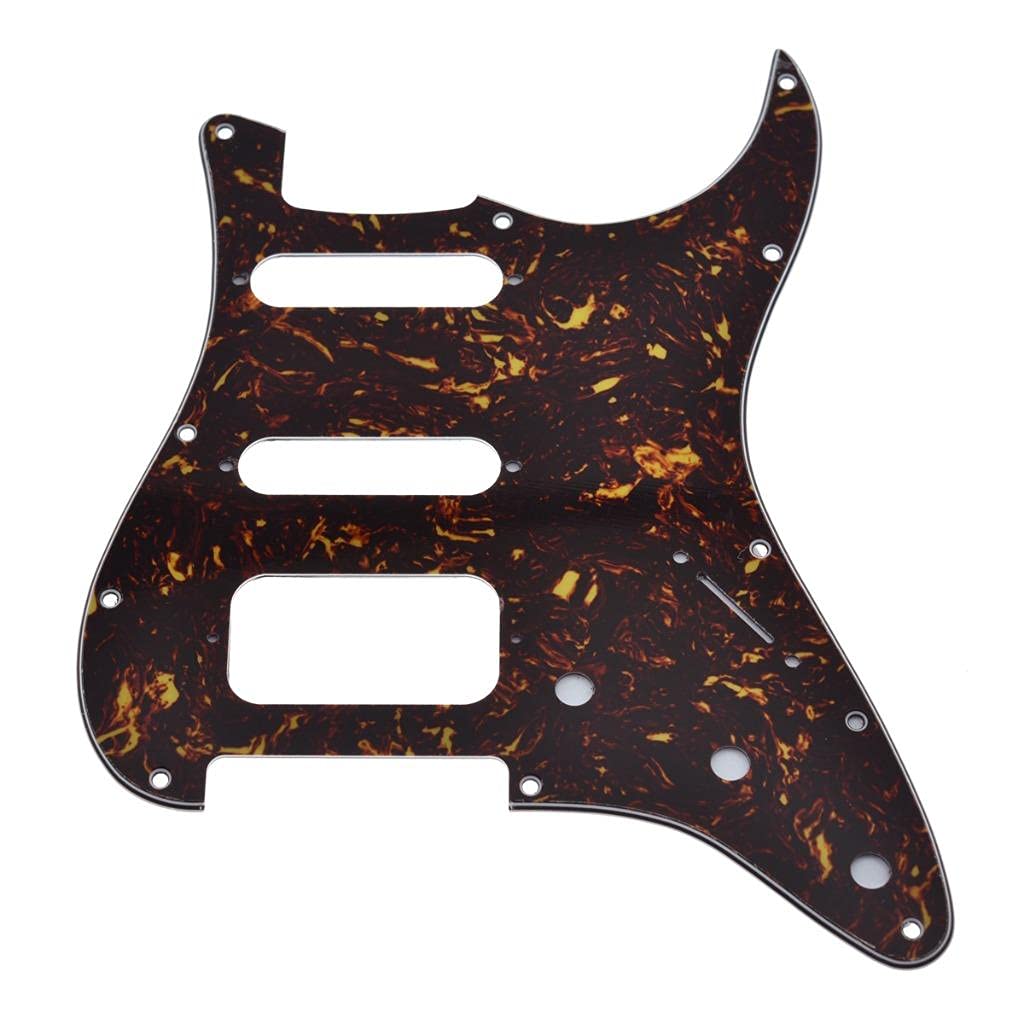 Dopro Golpeador de guitarra Strat HSS de 11 agujeros, 2 tripulaciones Humbucking para American FD Stratocaster Dark Tortoise