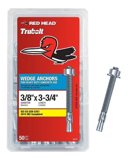 Red Head 3/8 pulgadas. x 3-3/4 pulgadas. Anclaje de cuña 50CT