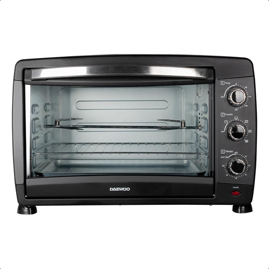 DAEWOO Horno tostador de 40 L Daewoo DOT-1666 con control de temperatura ajustable y temporizador y puerta de vidrio templado