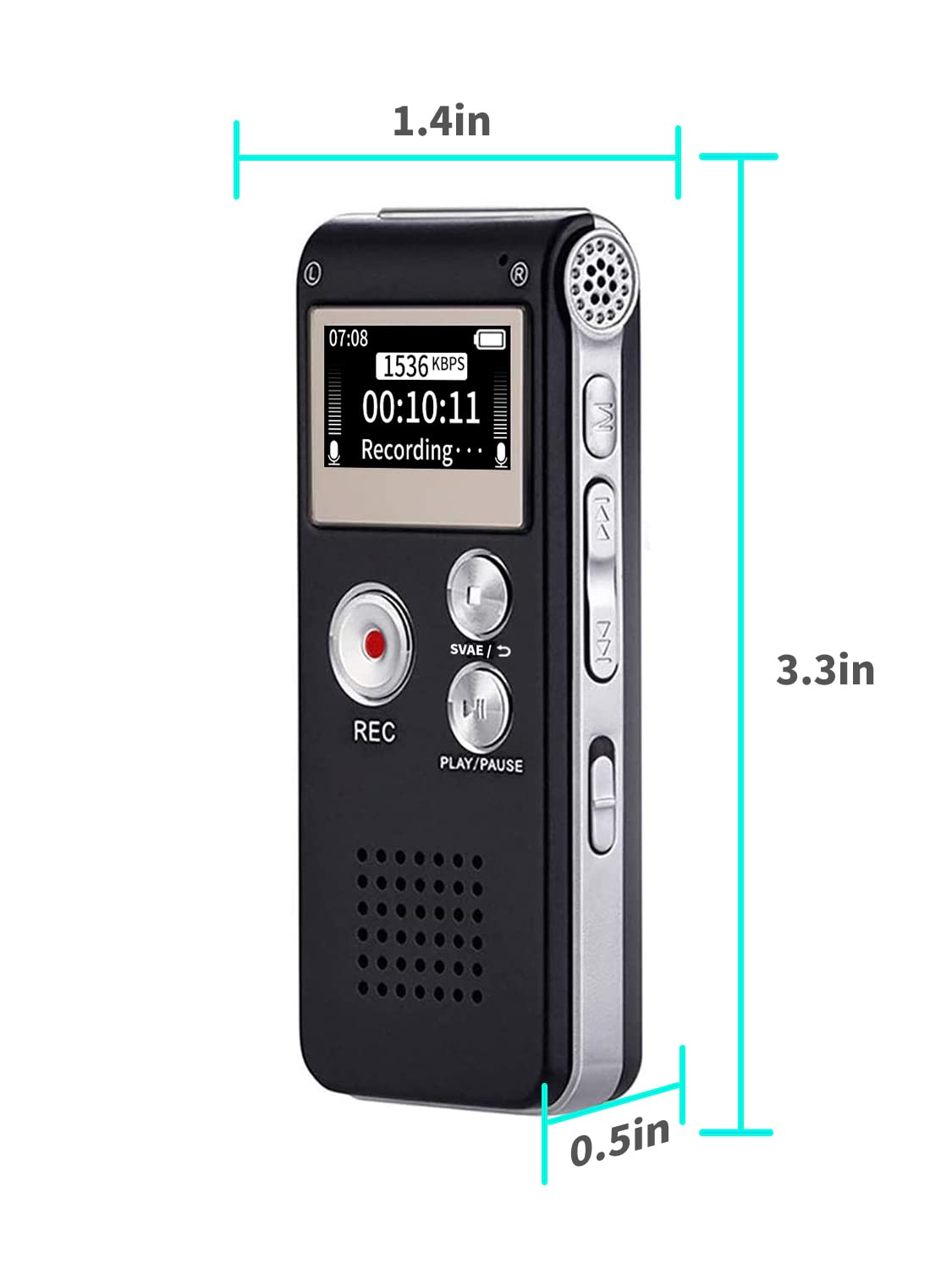 Grabadora de Voz Digital Sunlan 16GB Activada por Sonido para Conferencias y Reuniones
