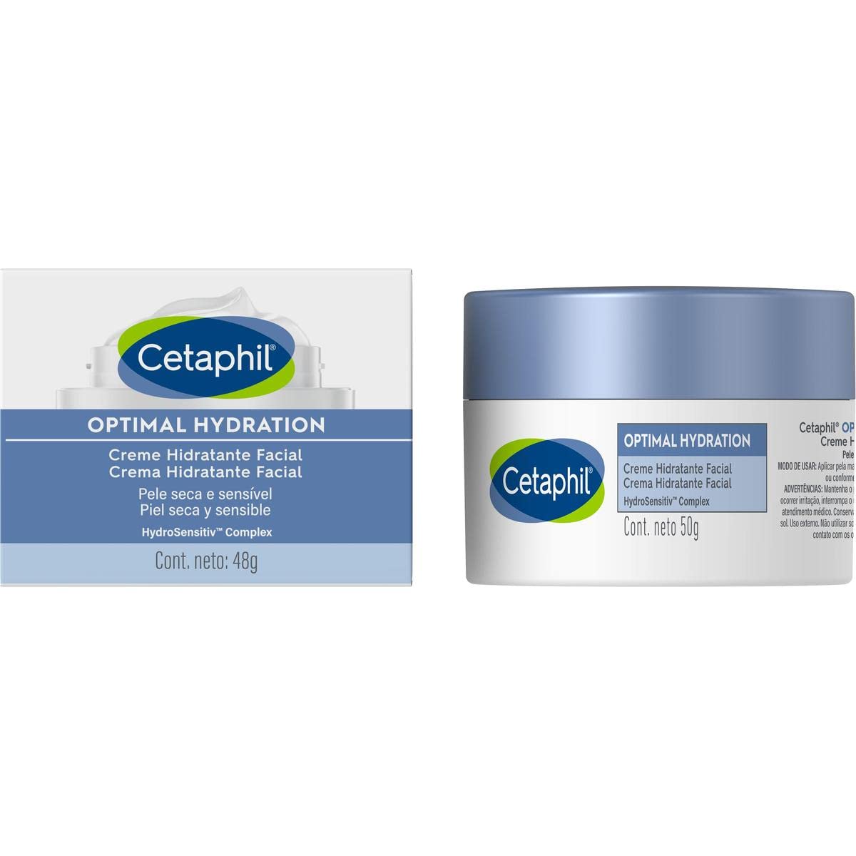CETAPHIL Optimal Hydration Loción Hidratante Facial Ácido Hialurónico | Piel Sensible 48 g