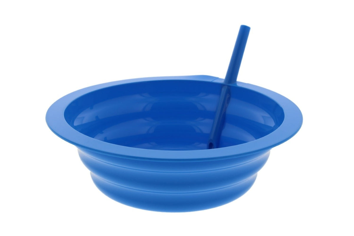 Arrow Sip-A-Bowl Set de 4 unidades, pajita integrada – 22 onzas reutilizables para evitar derrames líquidos: leche de cereales, helado – hace que el desayuno/aperitivo sea fácil, apto para lavaplatos, azul, rosa, verde y naranja