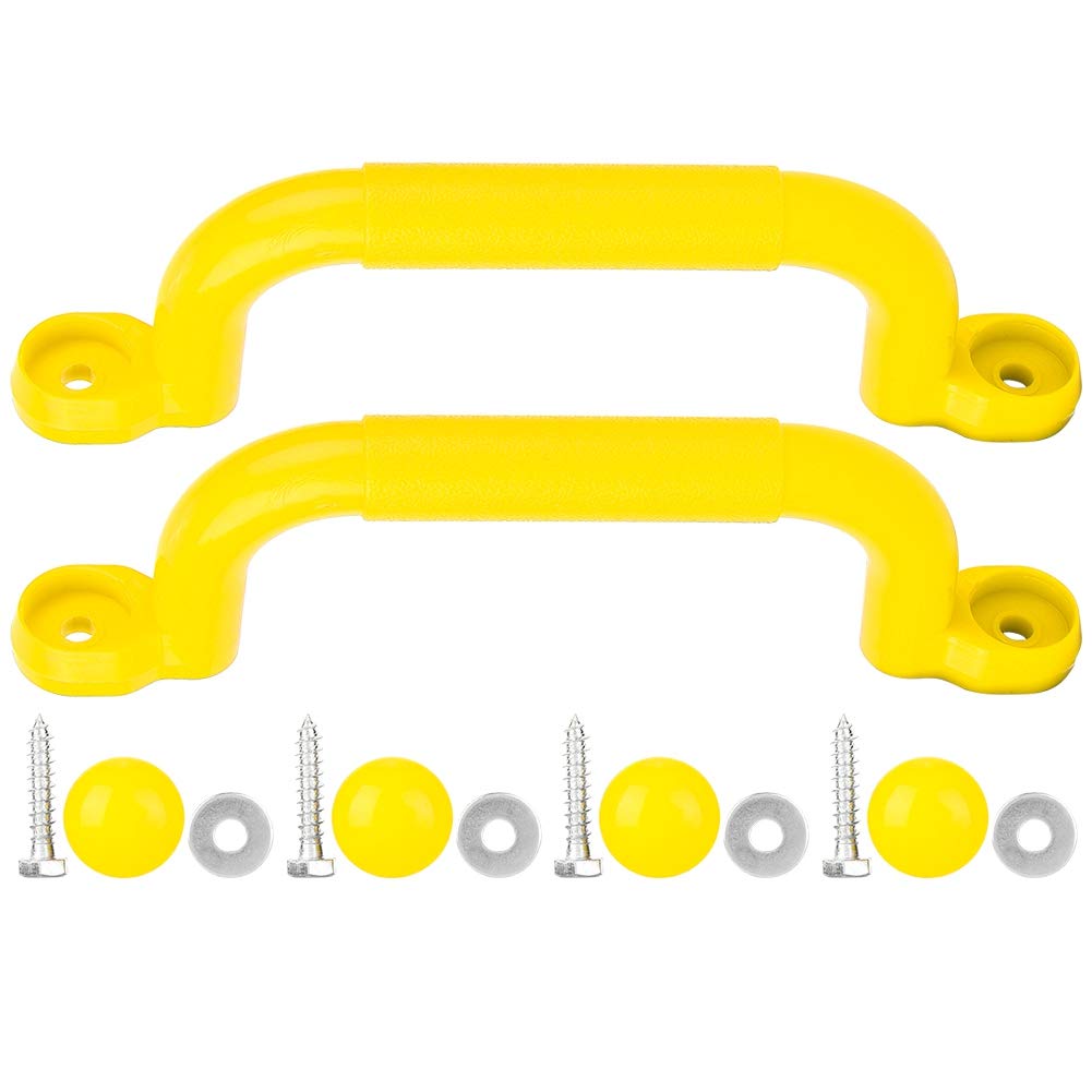 Alomejor Juego Asas de Agarre para niños Juegos de Seguridad Antideslizante Juego de Asas Tornillos Kits para la casa del árbol de Escalada de Juguete Columpio de Accesorios