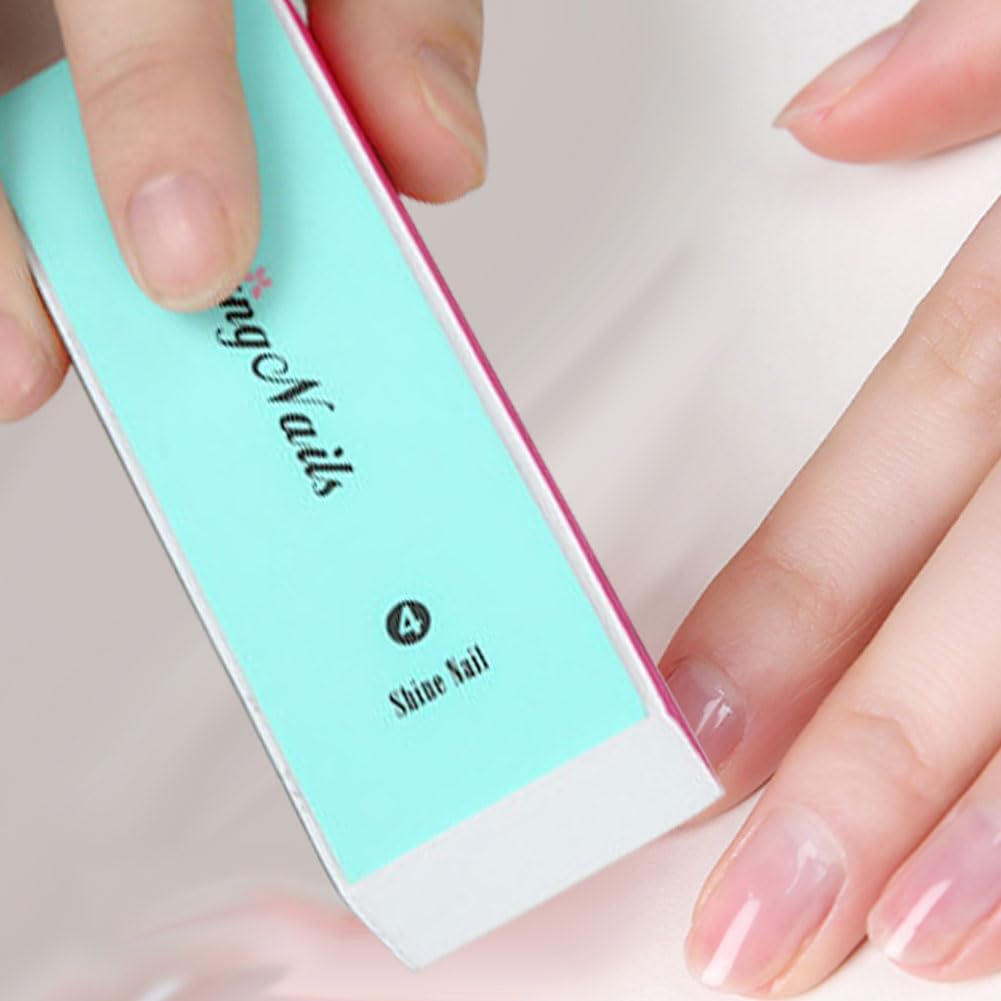 BlinkingNails Nail Buffer, Buffers de uñas, Nail Buffer Block, Nail Files and Buffers, Lima de uñas y Almohadilla Tampón, Lima de Pulido, 4 Way Nail Buffer, 4 Step Mini Natural Nail Polisher, Mini Esmalte de uñas Natural de 4 pasos, Mini Pulidora de uñas