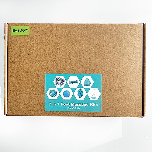Rodillo de Bola de Masaje Kit 7 en 1 para Pies Fascitis Plantar Músculo Espalda Nalgas y Brazos Reducción del Estrés