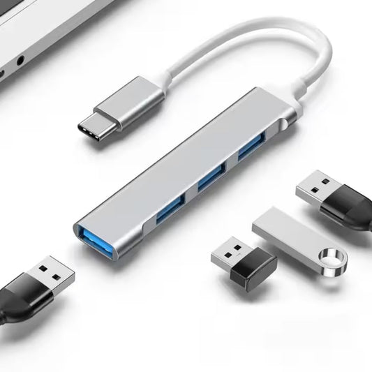 Hub USB C MORNWELL Plateado 4 Puertos para Macbook Air iMac iPad Galaxy