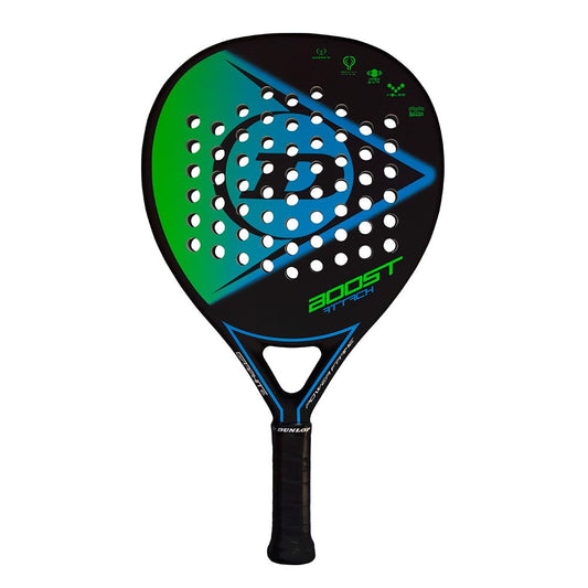 Dunlop Sports Boost Attack - Pala de Padel, Negro/Verde/Azul