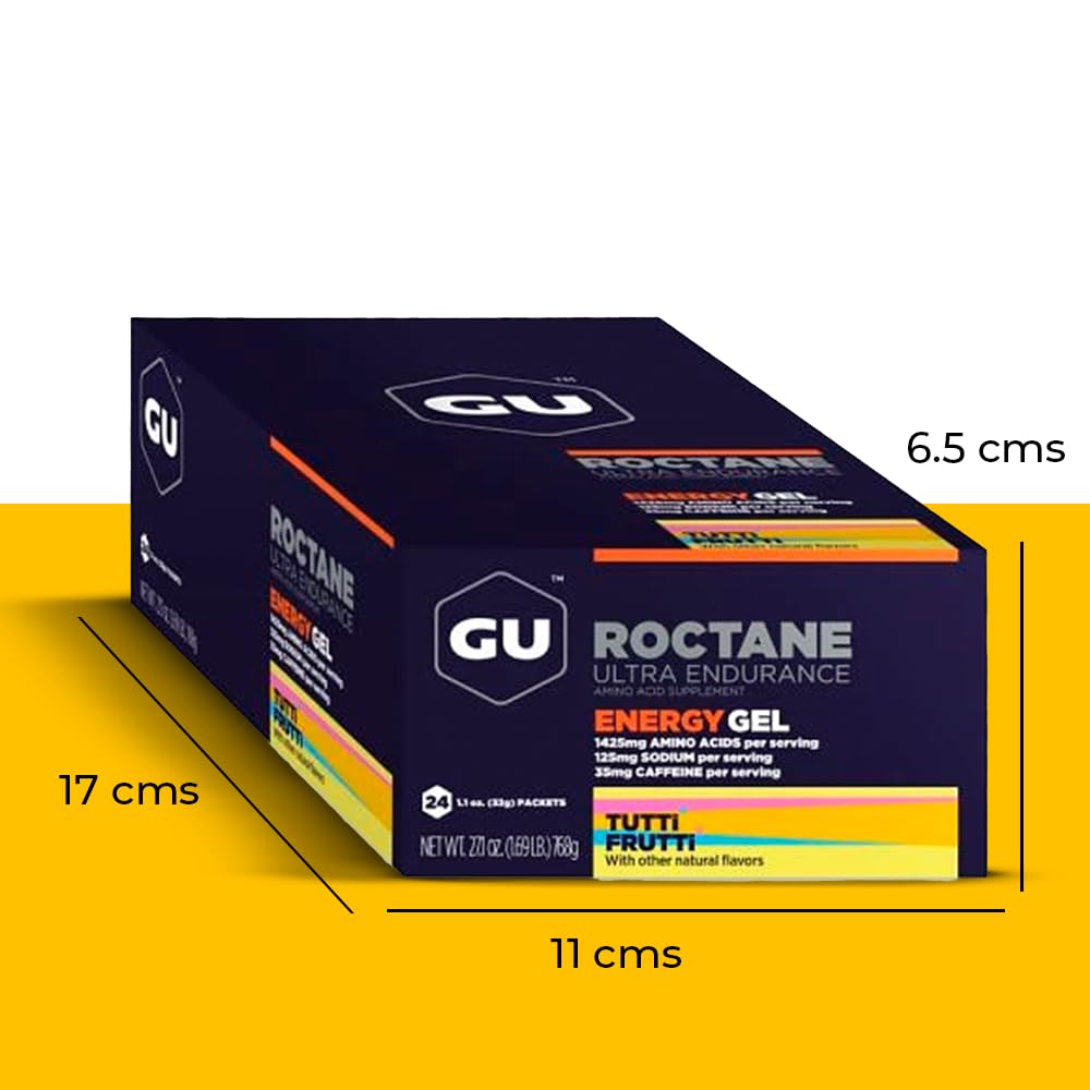 GU Energy Roctane Ultra Endurance Energy Gel, Tutti Frutti, 24-Count