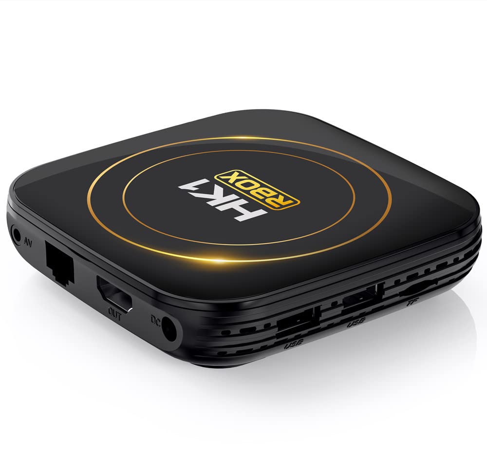 Caja de TV Android 12.0, HK1 RBOX 4 GB RAM 64 GB ROM H618 Quad-Core 64 bits CPU compatible con WiFi6 Dual 2.4G/5.8GHZ Ethernet BT4.2 4K 6K HDR10+ Ultra HD Smart Home Player