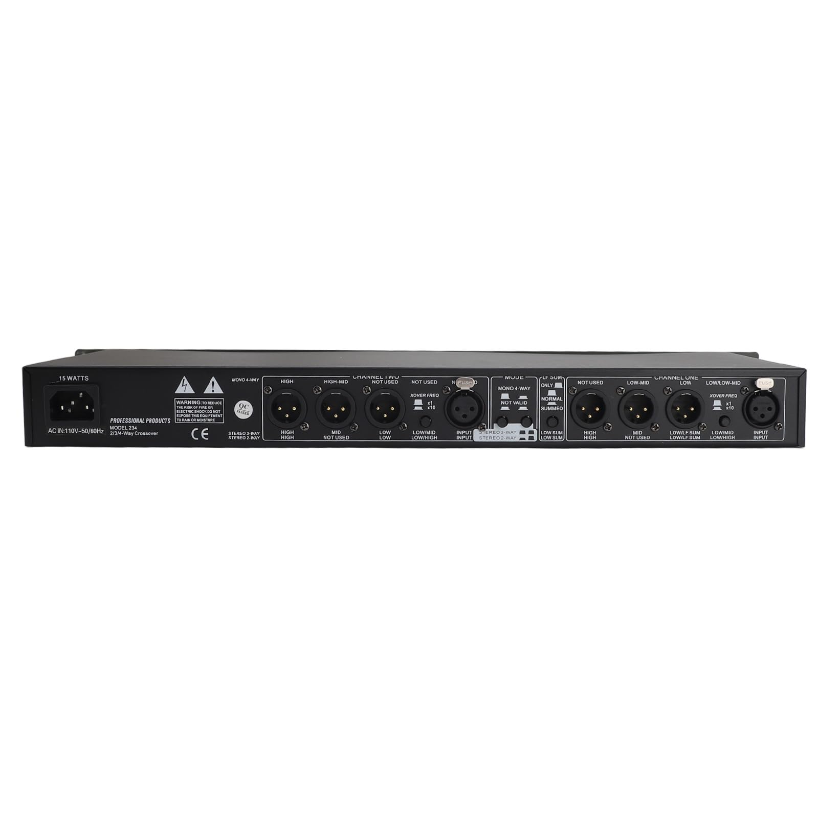 Crossover de Audio Sanpyl 234XL Vías Mono Estéreo Profesional Ajustable en 50 60 HZ 110 V