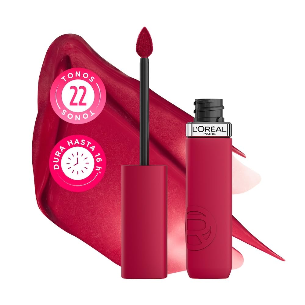 L'Oréal Paris, Infallible Le Matte Resistance, Labial Líquido Mate Larga Duración 16hr, Color Intenso con Ácido Hialurónico, Tono Wine Not? 500, 5ml