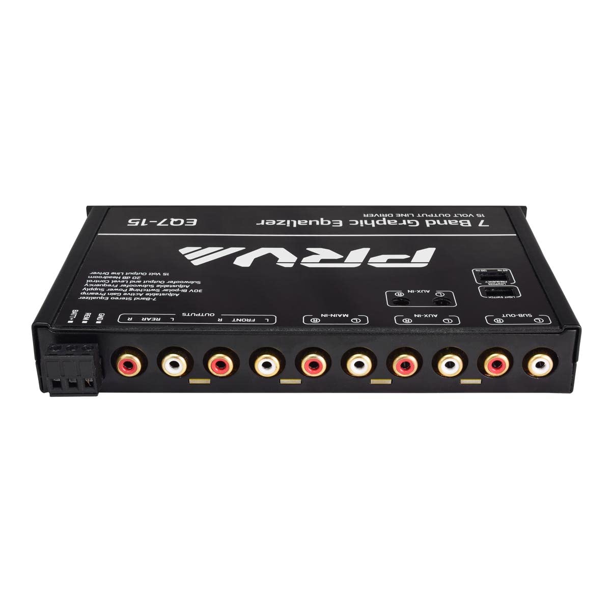 Ecualizador Gráfico 7 Bandas PRV AUDIO 15 V con Atenuador y Control de Subwoofer para Audio de Coche