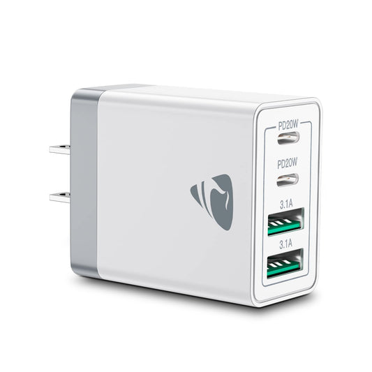 Aioneus Cargador Tipo C Carga Rápida, Cargador USB C 4 en 1 de 40W 4-Puertos Cubo Tipo C PD 20W + QC3.0 USB C Charger Adaptador Tipo C para iPhone 16 15 14 13 12 11 Pro MAX XS XR 8 7 6, Xiaomi, iPad