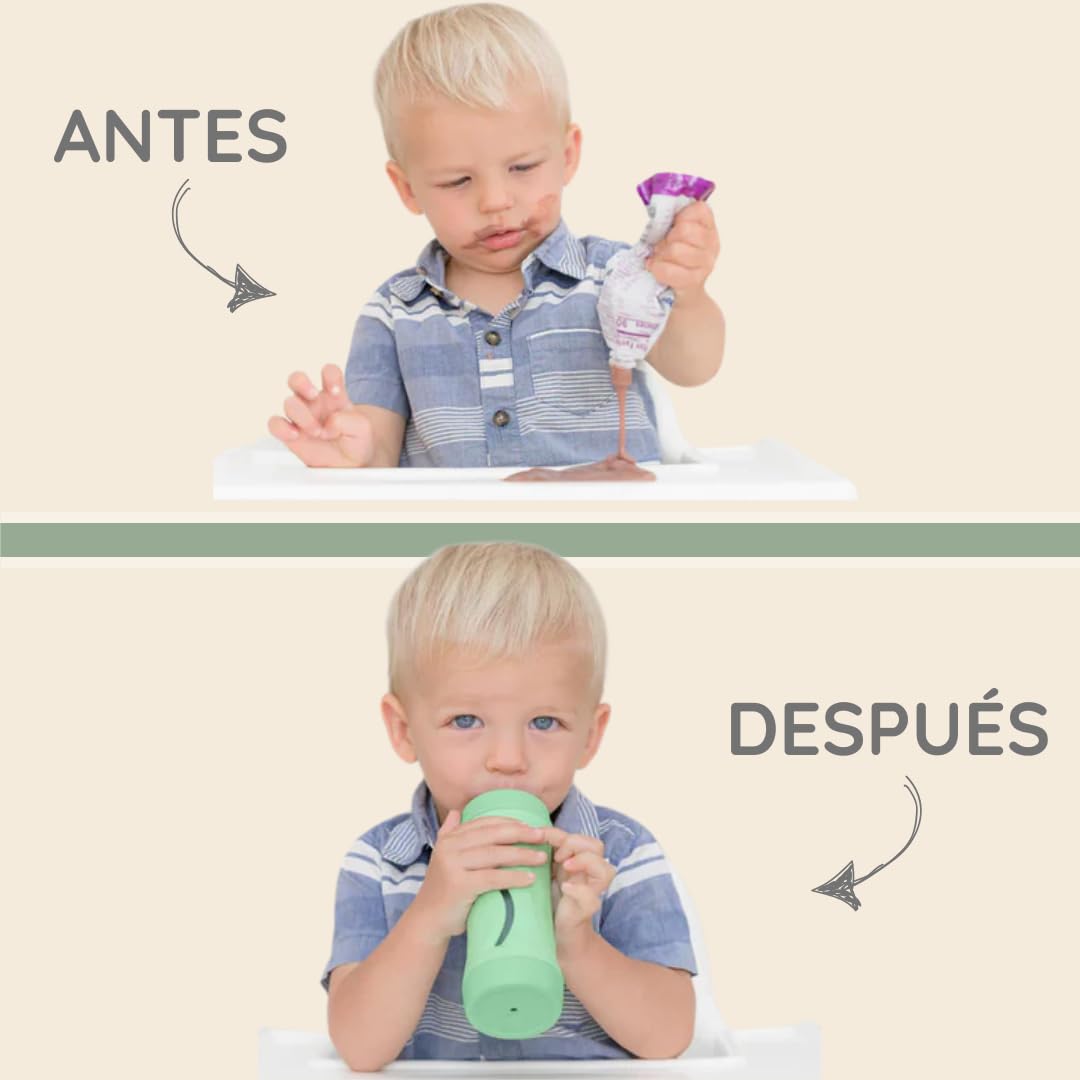 Termo Subo Baby | Alimentación sin derrames para bebés y niños pequeños | Diseño sin apretar para alimentos semilíquidos | Materiales seguros y duraderos | Termo reutilizable y lavable Zafiro