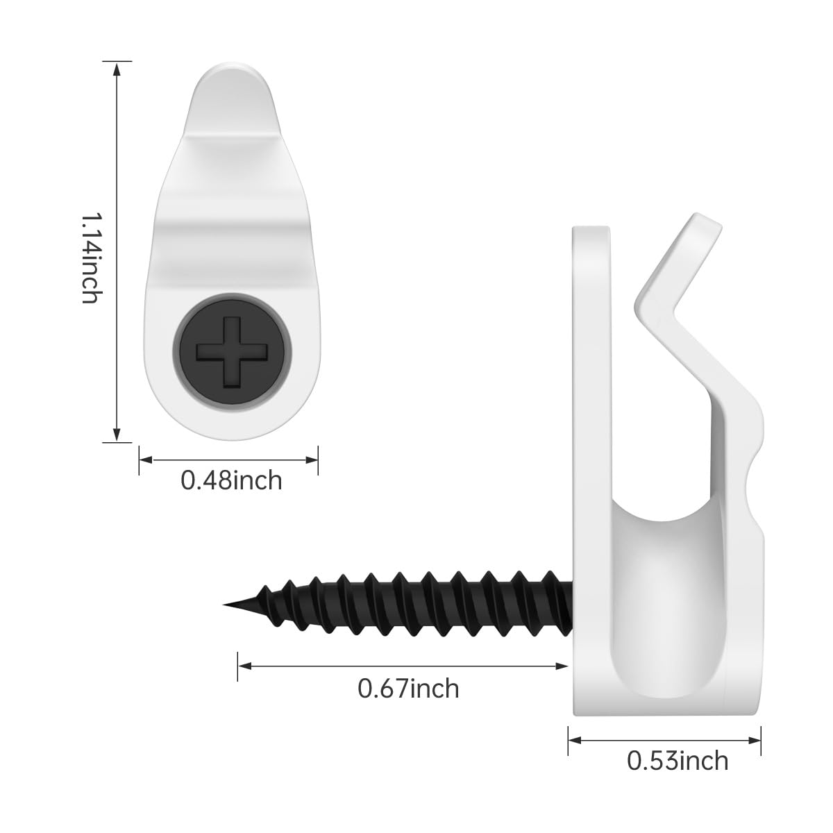 GEZIDEA - Ganchos de cadena para colgar luces de Navidad, color blanco, paquete de 50 (grande)