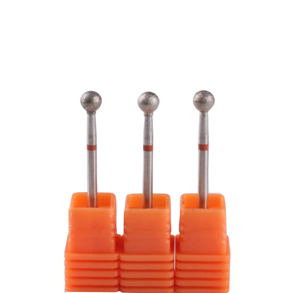 MZCMSL 3 brocas de punta de bola de 5 mm, brocas de diamante para manicura y pedicura