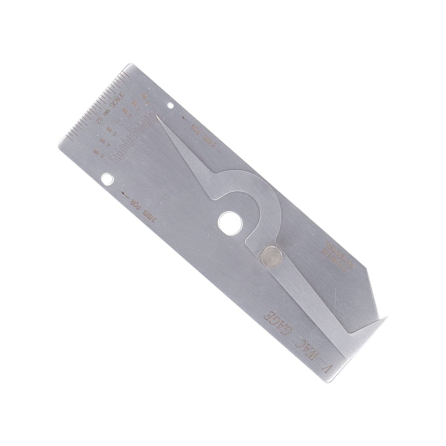 Medidor de Soldadura de Acero Inoxidable V WAC Pulgadas Herramienta de Inspección para Medición de Profundidad 0,95 Mm Metric System