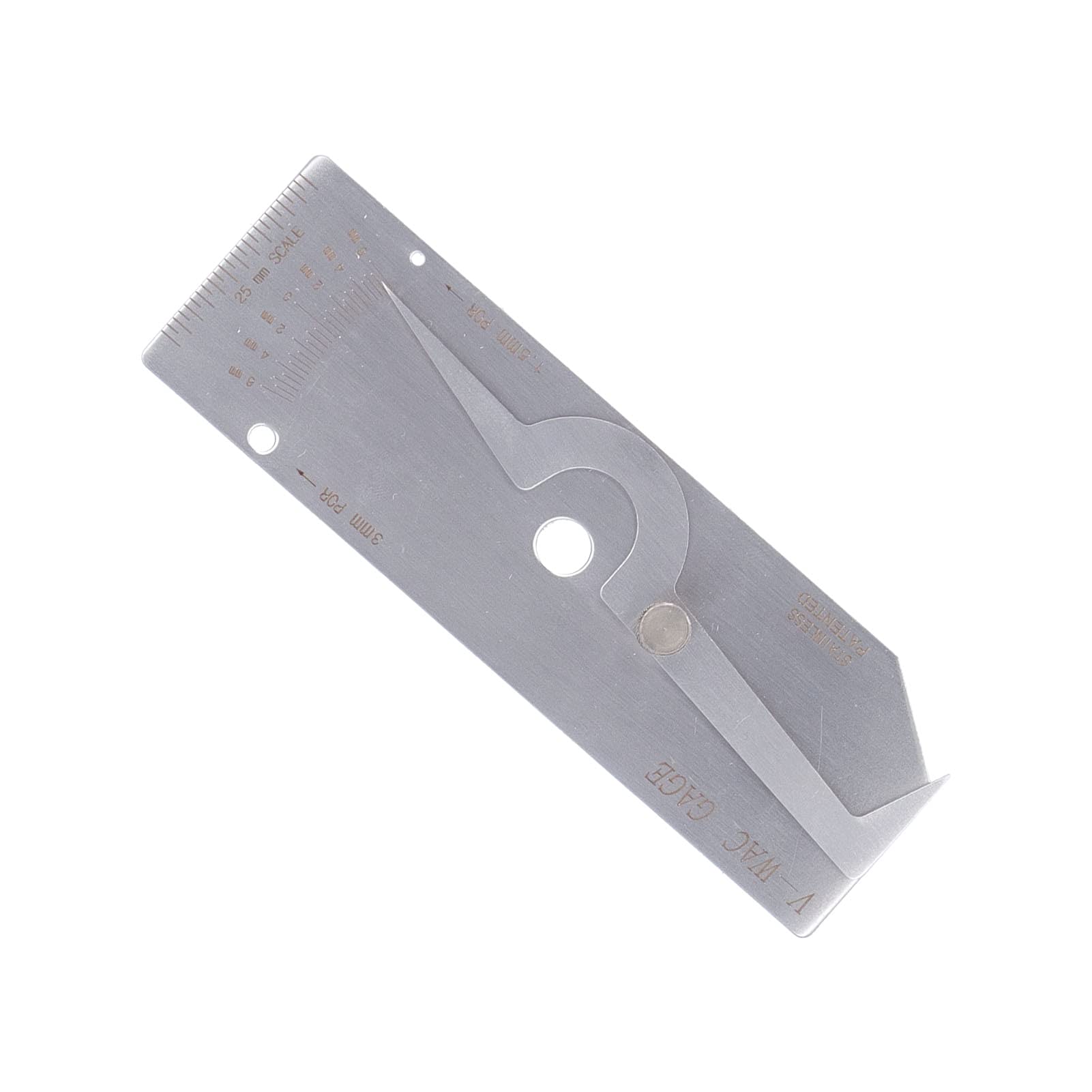 Medidor de Soldadura de Acero Inoxidable V WAC Pulgadas Herramienta de Inspección para Medición de Profundidad 0,95 Mm Metric System